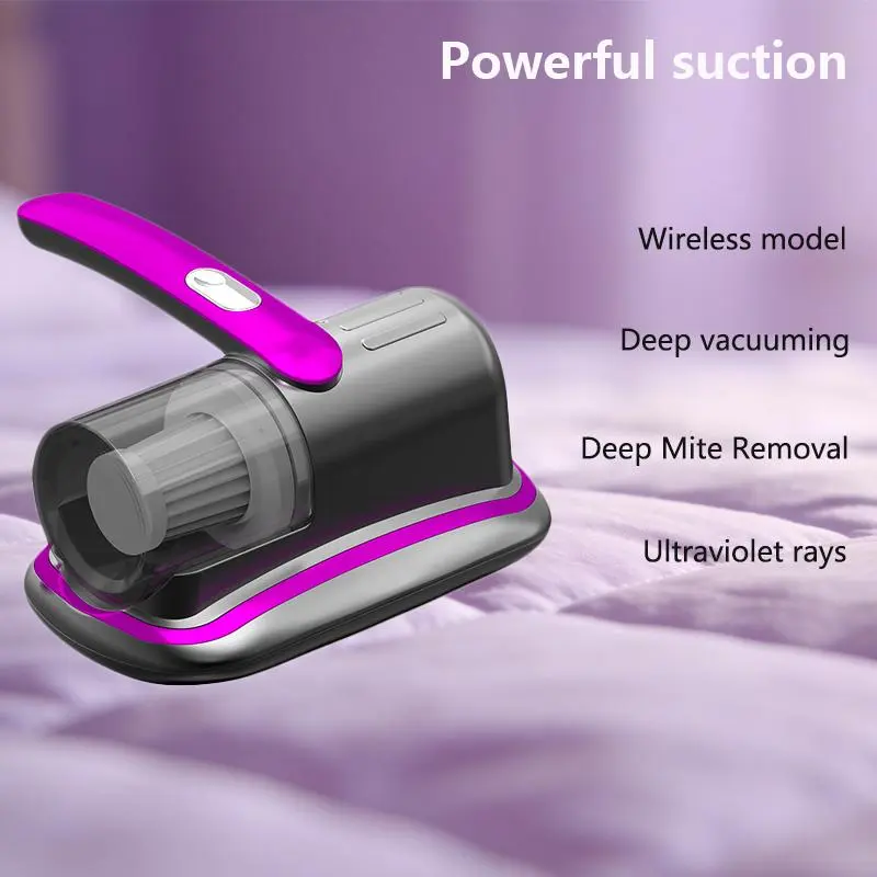 Handheld Bed Vacuum Cleaner, Powerful Suction Dust Mite Remover for Mattress Sofa Couch, Corded Portable Dust Hair Cleaner for Bedding Furniture