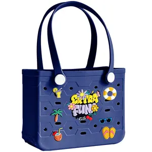 Children's Beach Bag Cute Cartoon Fashion Handbag Waterproof EVA Rubber Tote Bag Small Beach Bag for Beach Vacation Travel Children's Day Christmas Halloween