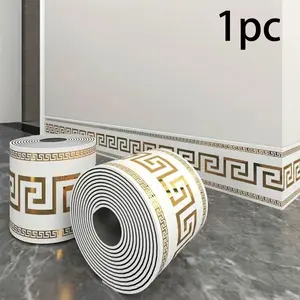 One roll, dimensions 197 inches x 3.94 inches, thickened version, imitation self-adhesive PVC brick-pattern, Marble backsplash Decorative wallpaper with marble tile panel, peel off and adhere for DIY use