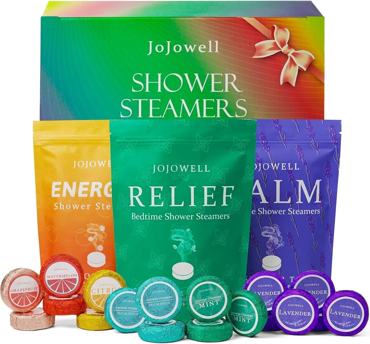 JoJowell Shower Steamers Aromatherapy - 18 Pack Birthday Gifts for Women & Men, Mom Wife Grandma Sister Her Teens, Self Care with Natural Essential Oils Relaxation Home SPA