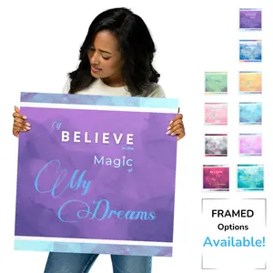 POSTER PRINT (Square)-Tranquil Tide | Lustre, Finger Print Resistant Affirmation Room Art Design. Hanging (Framed) Photo. Motivational Message. Abstract Dreamy Background Wall Decor. Inspiring Artistic Decorations.Home/Office wall covering.Inspiring space