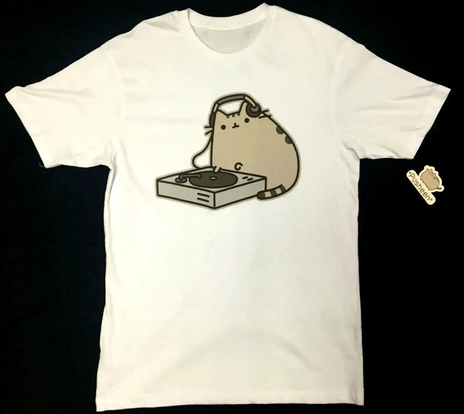 Pusheen The Cat DJ PUSHEEN T-Shirt, Unisex T-Shirt Cotton