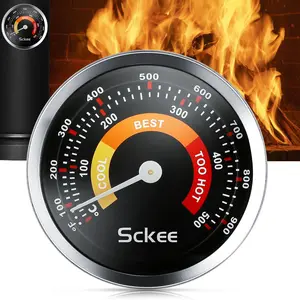 Wood Stove Thermometer, Accurate Temperature Gauge for Wood Burning & Gas Pellet Fireplaces, Essential Heating Accessory
