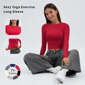 Tenwolf Women's Long Sleeve Sport Top, Women's Fitness Top, Quick-Dry Gym Sport Top, Casual Versatile Long Sleeve, Running Slimming Yoga Outfit, Soft as Butter Slim-fit