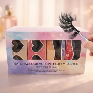 24 Double False  Gift Box - Cross Fluffy Mixed Style  Set, Lightweight and Reusable, Perfect Valentine's Day Beauty Gift thick eyelash  bulk lashes russian curl