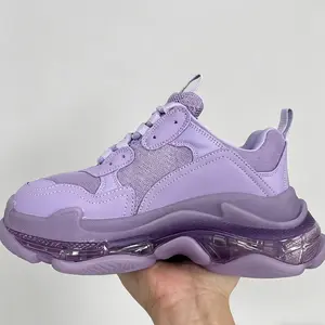 trendy running chunky shoes men's and women's triple s dad shoes size 36-45 designer height increasing thick crystal sole trainers multiple color and color blocked sports shoes