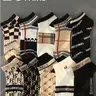 10 Pairs of Men's Ankle Socks for Spring & Summer, Breathable and Sweat-Absorbent, Comfy Socks, Stylish, Casual and Versatile Low-Cut No-Show Socks, Multiple Striped Designs with Letters and Patterns Available, Sock Sets