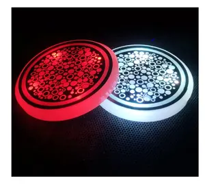 LED Cup Holder Lights,2 Pack LED Car Coasters with 7 Colors Luminescent Cup Pad USB Charging Cup Mat Drink Holder