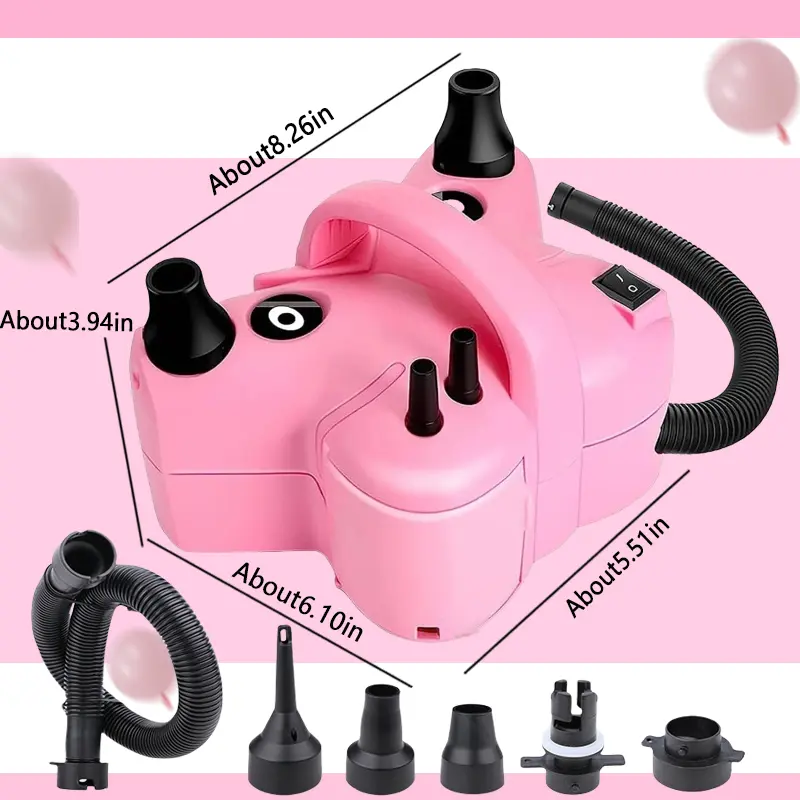 Butterfly electric automatic double-hole balloon pump-fast inflator is suitable for weddings, parties and sports | durable and compact design with ergonomic handle, pink color and balloon accessories., Balloon Decor, Automatic Balloon Inflator Accessories