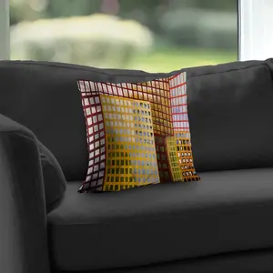 360 Stand Home Decorative Cushion Insert - 14x14 in. Poly Twill, Soft Padded Cushion, Skyscrapers Building Themed for Living Room Home Decor, Model C1PT1414DTE6S7