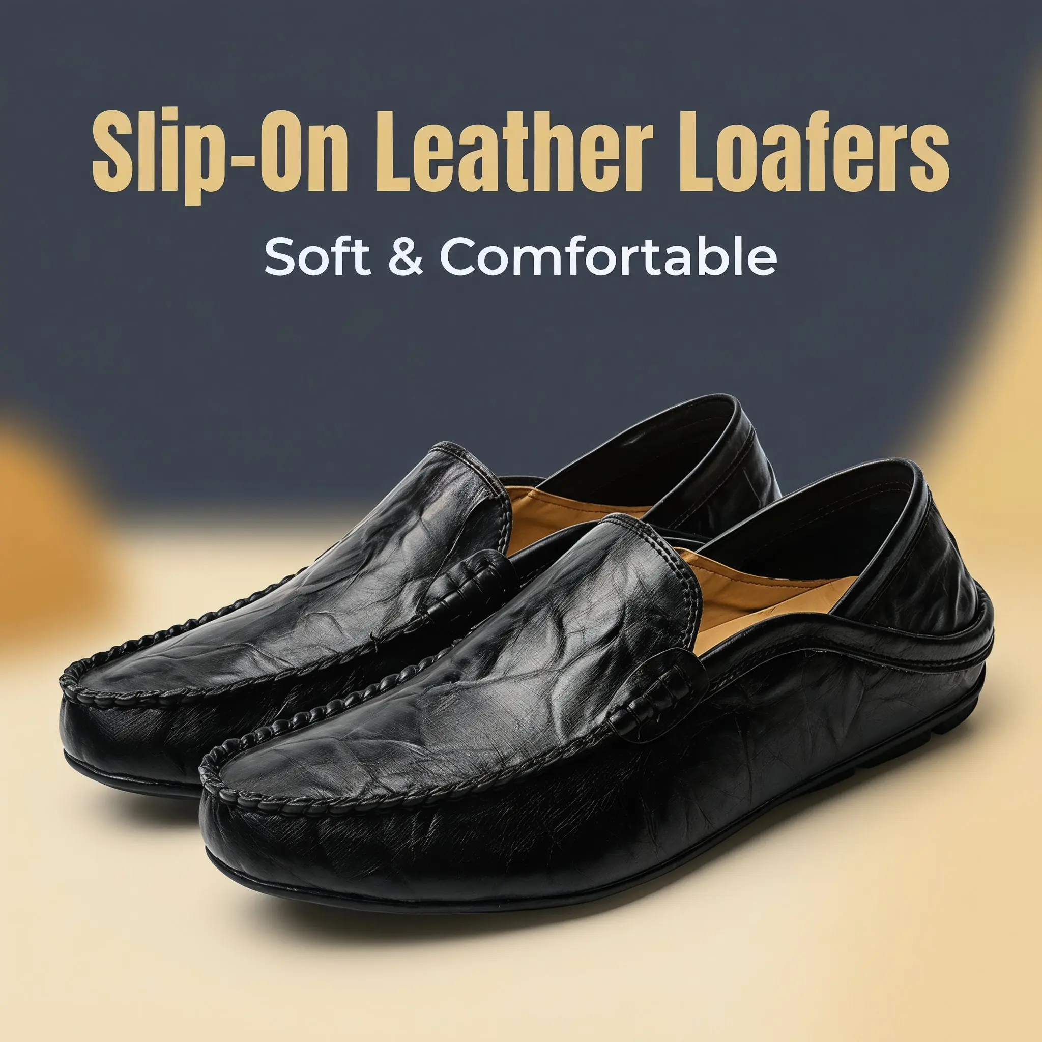 Zovrwin Men's Premium Genuine Leather Casual Slip on Loafers Breathable Driving Shoes Fashion Slipper