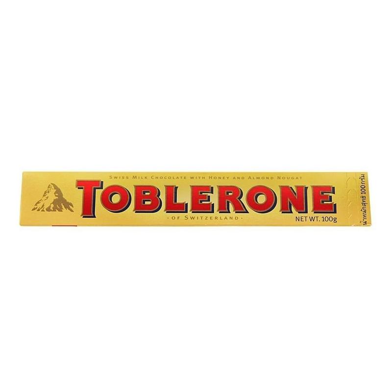 Toblerone Swiss Milk Chocolate Bars with Honey & Almond Nougat 6 x 100g Bars - 600g Total - 100 Years of Tradition from Switzerland