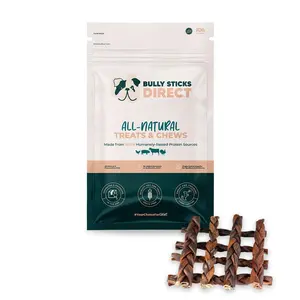 Bully Sticks Direct 9" Braided Beef Collagen Sticks - All-Natural Low Odor Chews for Dogs - High Protein Grain-Free Treats - Natural Dental Health Benefits