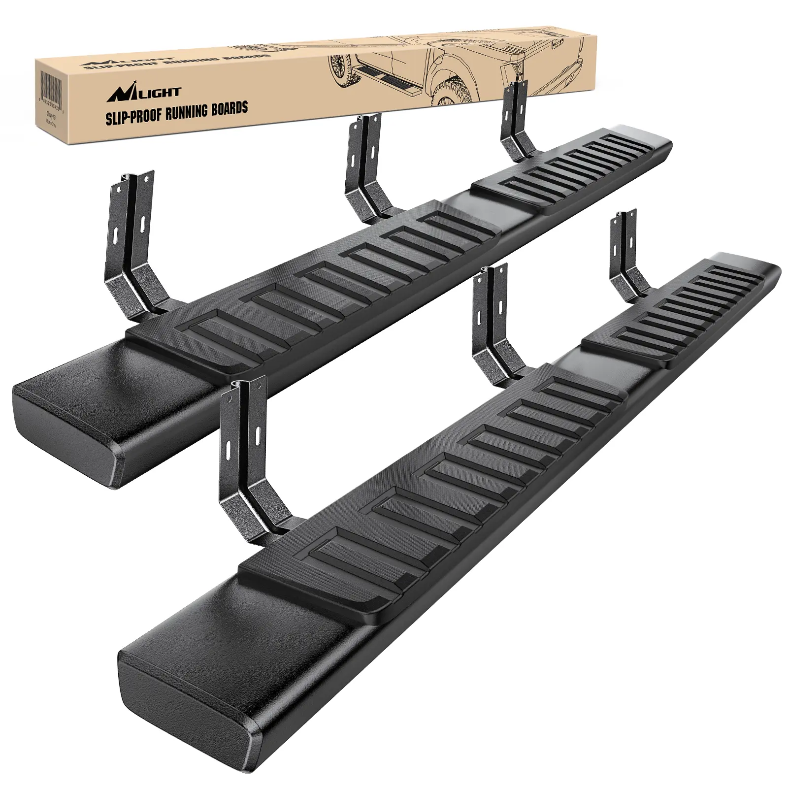 Nilight 6-Inch Black Running Boards - Vehicle Side Step Nerf Bars for 1999-2016 Ford F-250,F-350,F-450,F-550 Super Duty Crew Cab 4 Full-Size Doors Truck Accessories