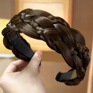Elegant Braiding Hair Crown with Non-Slip Bone & Heart-Shaped Center - High Crown Top Braiding Headband for Women, Six-Strand Braided Bun, Braids for Braiding, Dreadlock, Twists, Faux Locs - Hold for Everyday & Formal Events