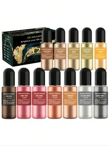 12 Color 10ml 3D Automatic Diffusion Blending art ink Alcohol Resin Pigment Set Liquid Coloring Agent Dye ink Diffusion UV Epoxy Resin DIY Jewelry Making Handmade Crafts