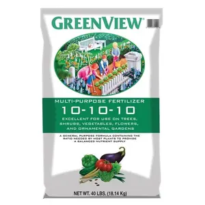 GreenView Multi Purpose Fertilizer 10-10-10  Granular Fertilizer for Lawns, Vegetables, Flowers, Trees & Shrubs, 40lb
