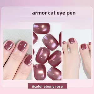 Portable Magnetic Cat Eye Nail Pen | Brush & Gel Integrated Precise Application | No Mess No Waste | Designed for Travel & DIY Nail Lovers