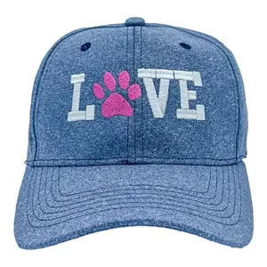 Love Paw Hat Funny Cute Pet Puppy Dog Animal Lover Novelty Cap Funny Hats Funny Dog  Novelty Caps for Men Blue - Standard