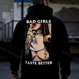 BAD GIRLS TASTE BETTER Sexy Naked Nun Print Men's Hoodie