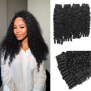 12 14 16 18 Inch Burmese Curly  Human Hair 3c4a  Unprocessed Virgin Hair 4  Total 340g Quick Water Weave with Spiral Curly End  Human Hair Extensions
