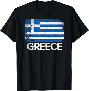 100% Cotton Greek Flag T-Shirt | Vintage Made In Greece Gift T-Shirt