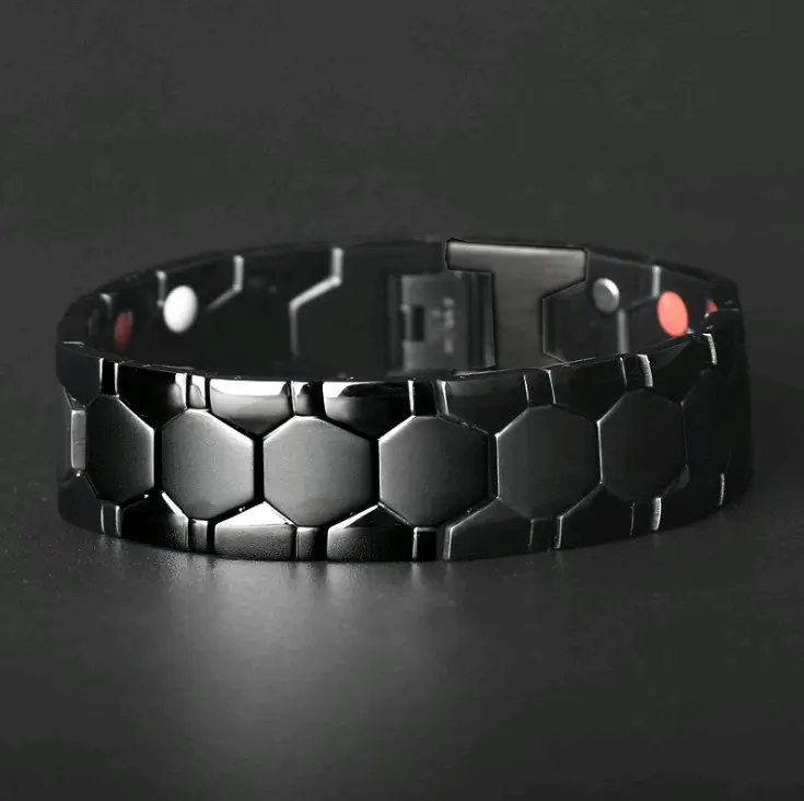 Men-Magnetic Bracelet, Strong,Bracelet Adjustable Magnet Bracelet With Adjust Sizing Tool Perfect Fit Black Galaxy Bracelet Fashionable Bangle