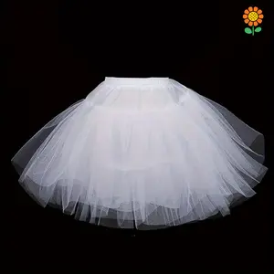 DZP-[Polyester Petticoat] White Polyester Adjustable Waistband Petticoat for Girls|       No-Hoop Princess Underskirt Support|       Perfect for Performances, Parties & Weddings