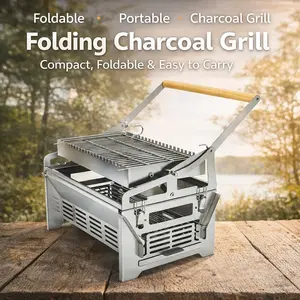 Portable Flip-Over Charcoal BBQ Grills – Outdoor BBQ – 304 Stainless Steel