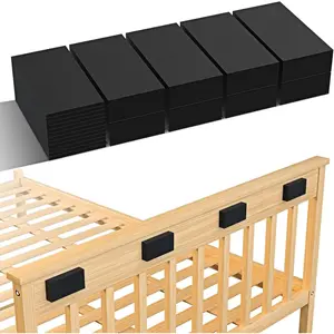 Furniture Wall Protector, 8Pcs(0.71" Thick) + 12Pcs(0.12" Thick) EVA Foam Headboard Stoppers for Wall, Bed Stoppers for Headboard, Bed Frame & Wall Guards, Black Headboard Bumper