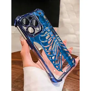 A brand new electroplated skull transparent TPU protective case, compatible with Apple iPhone 17 Pro Max, 16 Pro Max, 16 Pro, 16, 13 Pro Max, 12 Pro Max, 11, 15 Pro Max, and 14 Pro Max.