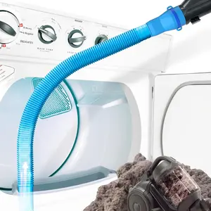 Upgraded Dryer Vent Cleaner kit, Dryer Lint Vacuum Attachment Fit for Most Vacuum Cleaner, Blue drill