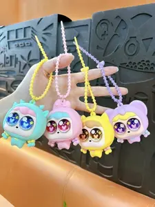 Cute Eye-Catching Girl Squishy Keychain, Fun Stress Relief Bag Charm, 1pc Adorable Key Holder, Perfect for Gifts and Daily Use