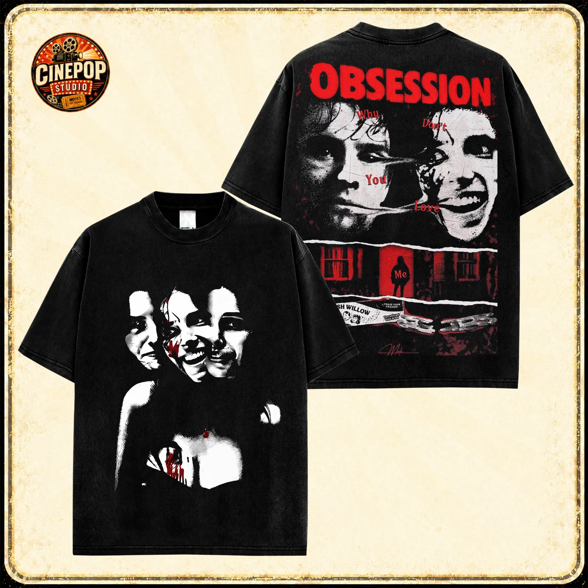 Obsession Nikki Freaky Nikki Graphic Tee, Made in USA, 100% Cotton, Movie Merch Inspired T-Shirt, Supernatural Horror Romance Streetwear Shirt, Gift for Thriller Fans, Dark Romance Lovers and Horror Movie Collectors