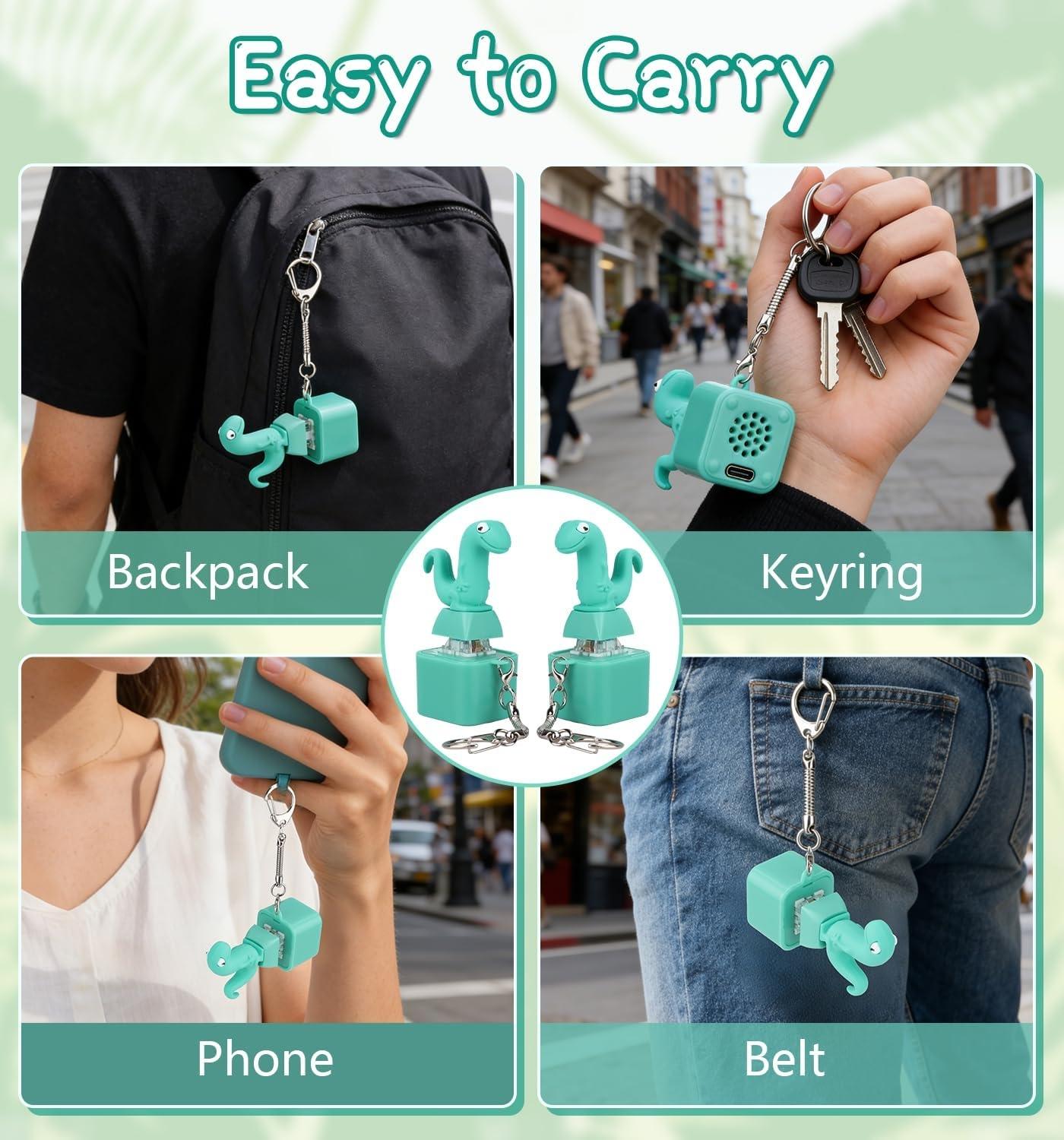 Frog Button Keychain, Rechargeable Duck Keychain Sound, Lizard Anxiety Relief Croaking Keyboard Fidget Toy, Fun Keychain with Colodful Lights, for All Holiday Gifts