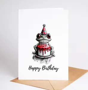 Frog Birthday Card for Kids and Adults