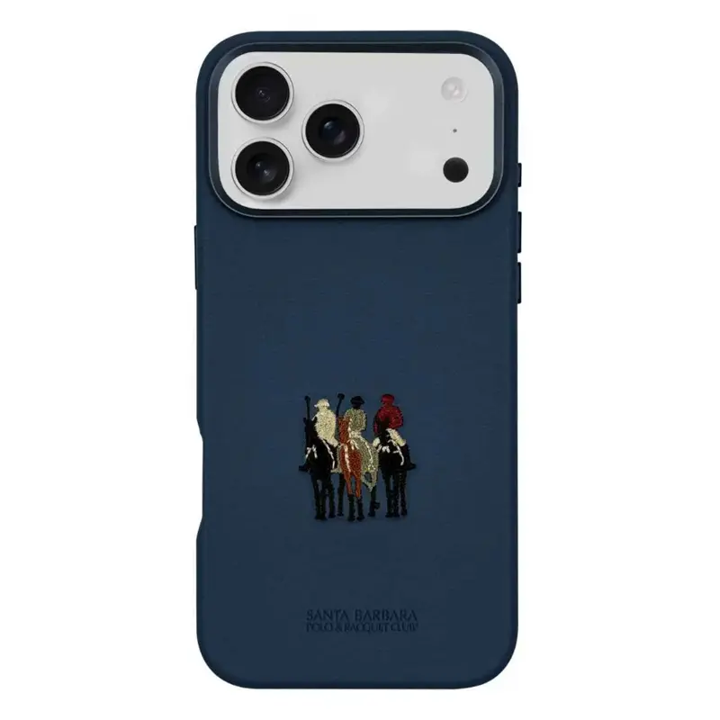 Leather Embroidery Magnetic Casing for iPhone 17 Pro/17 Pro Max, Protective Handheld Smartphone Cellphone Devices Back Cover, Black/Blue/Grey Colors, Accessories