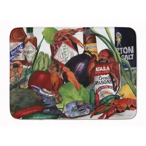 Carolines Treasures  Louisiana Spices Machine Washable Memory Foam Mat