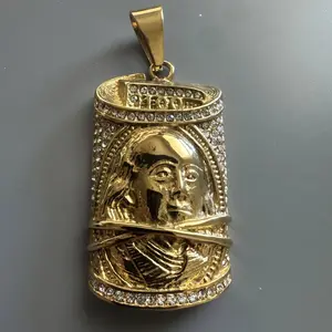 $100 Bill Pendant Gold Cubic Zirconia 24” Chain Hop Hop Money Dollar Franklin