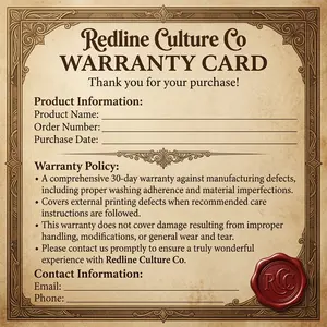 Our warranty card for t-shirt, sweatshirt & hoodie, warranty card for you.