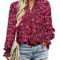 Floral Black Red