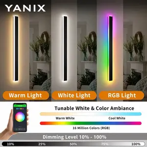 YANIX Smart Outdoor Wall Light 32” WiFi RGB LED Waterproof APP Control Modern Exterior Sconce
