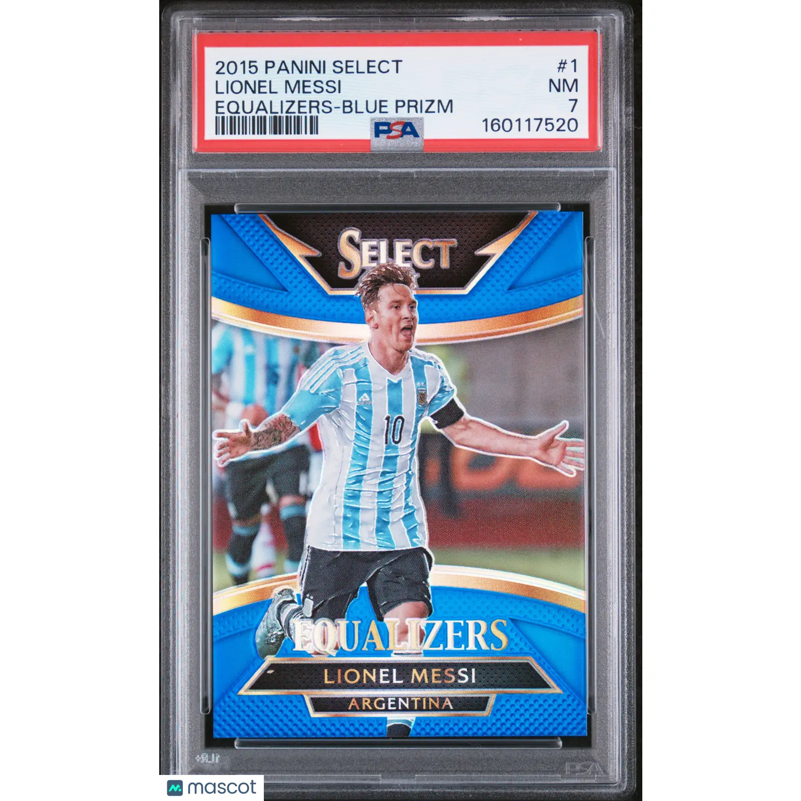 Lionel Messi 2015 Panini Select Equalizers #1 Blue Prizm /299 PSA 7