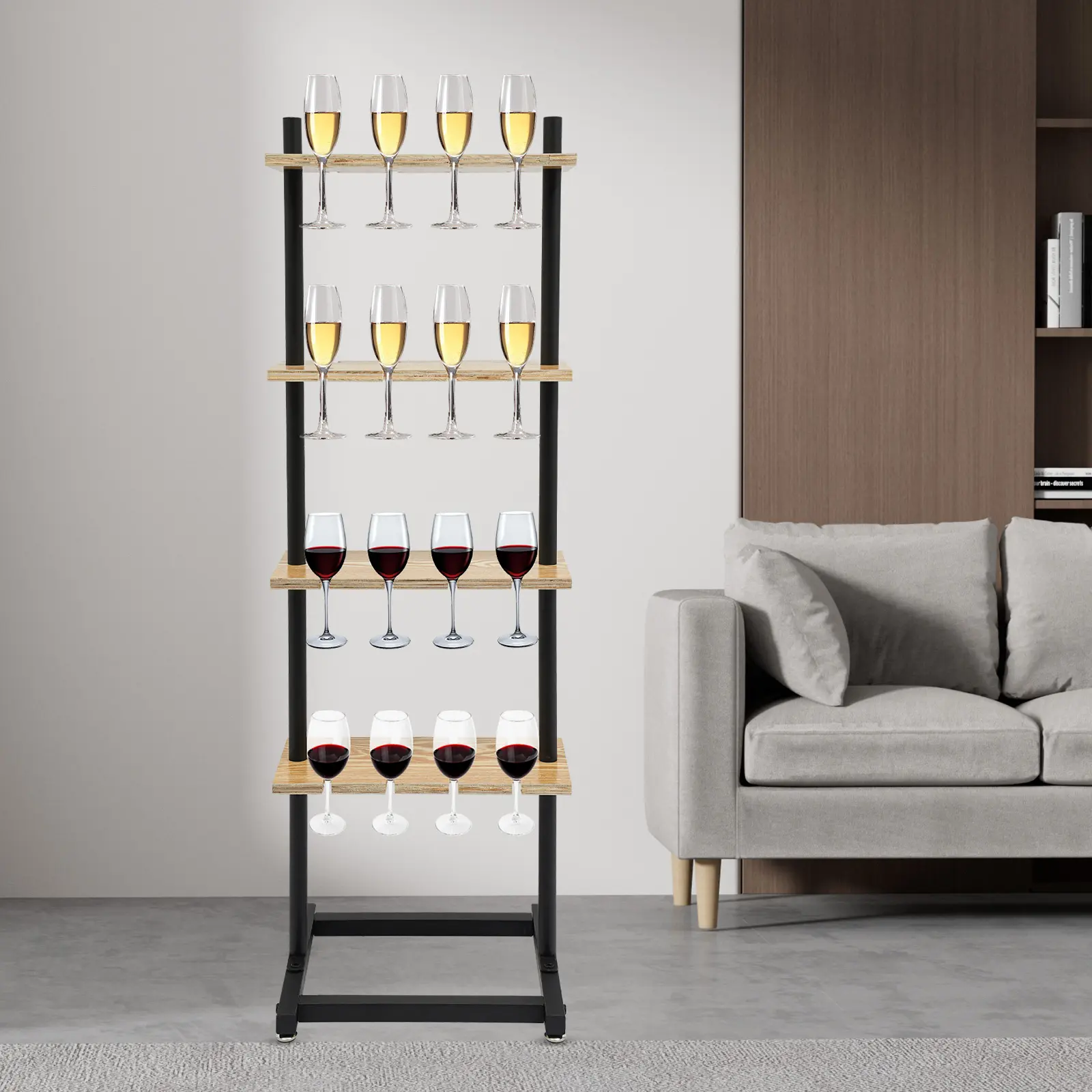 4 Tier Champagne Glass Rack for Parties Wedding Decor 32 Glass Holder ...