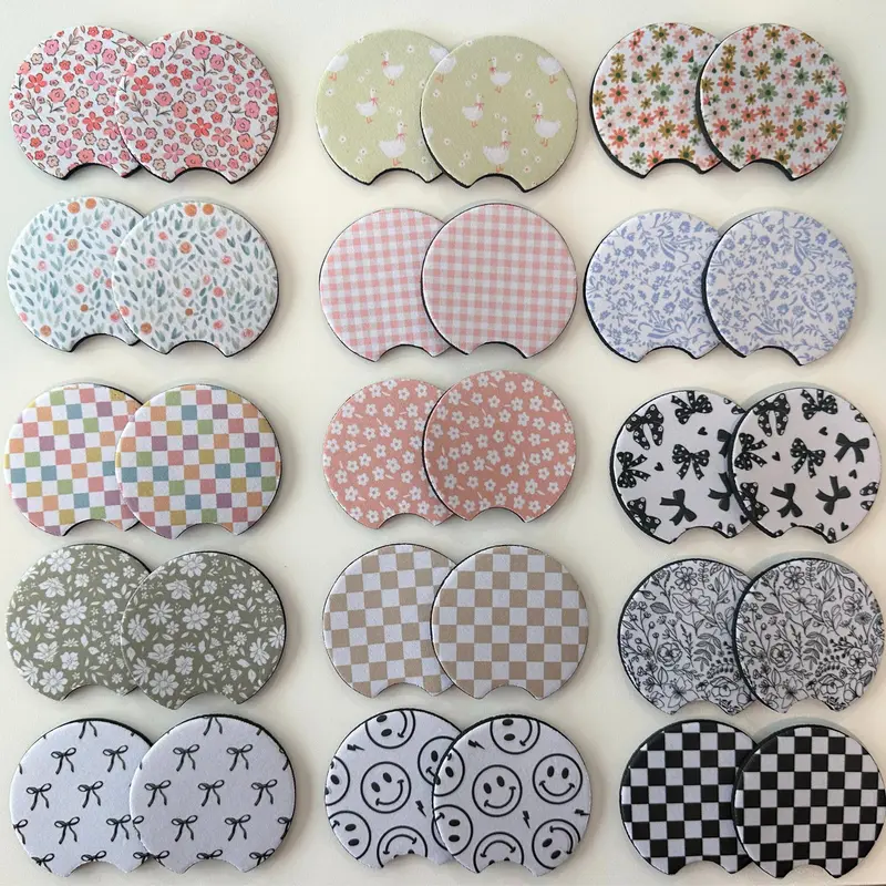 Neoprene Car Coasters | Set of 2 | Stylish Protection for Your Cup Holders