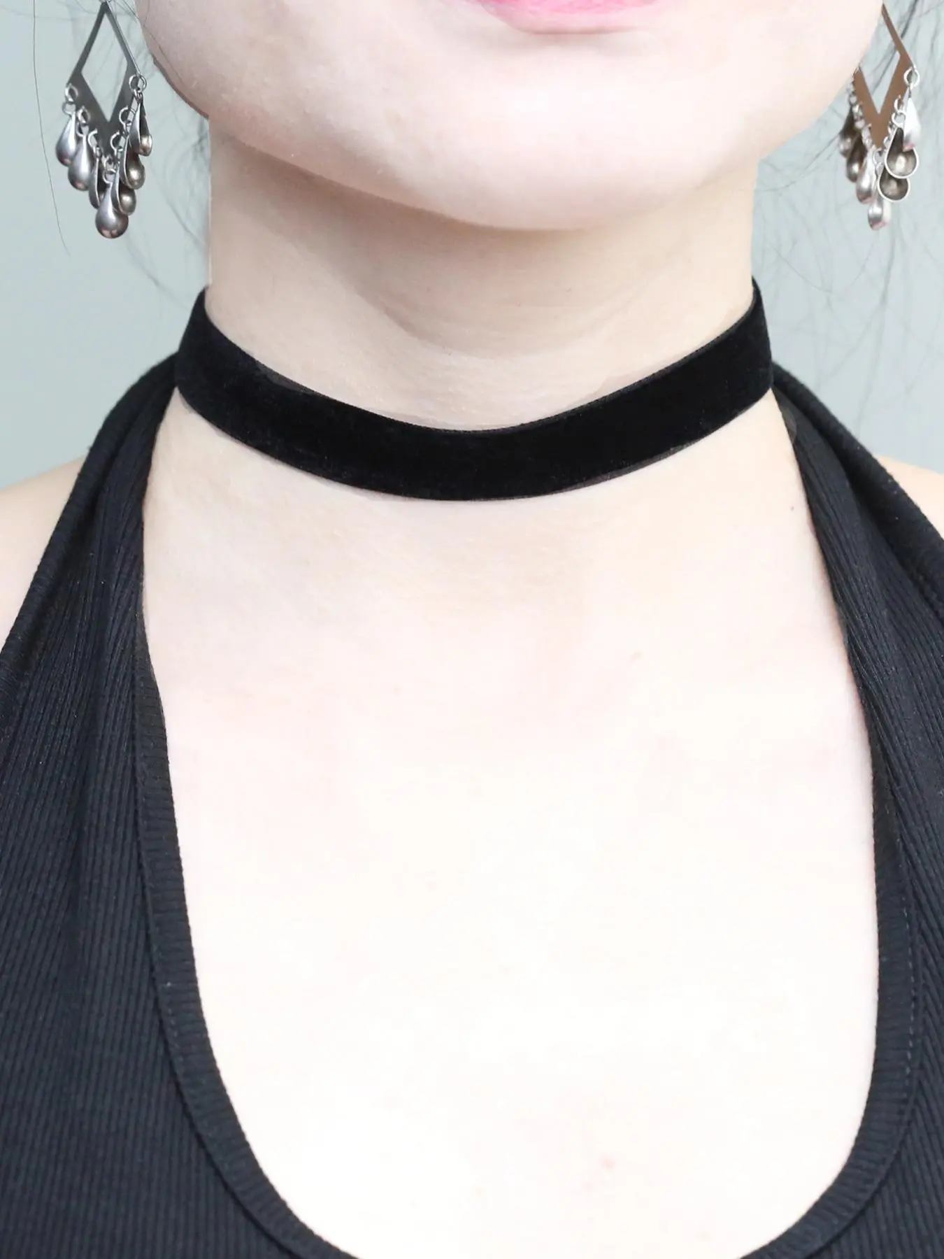 1 Piece Women's Fashion Flock Fabric Choker, Simple Plain Versatile Street Style Necklace, Choker Necklaces, Casual Jewelry For Party, Daily Clothing Decor, Fashion Cool Accessories, Trendy Fashionable Accessories