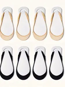 Women's High Heel Boat Socks 2 Pairs Set and, Super Invisible Anti-Slip Silicone Grip & Sponge Pad, Soft Comfortable Breathable Spring Summer Socks