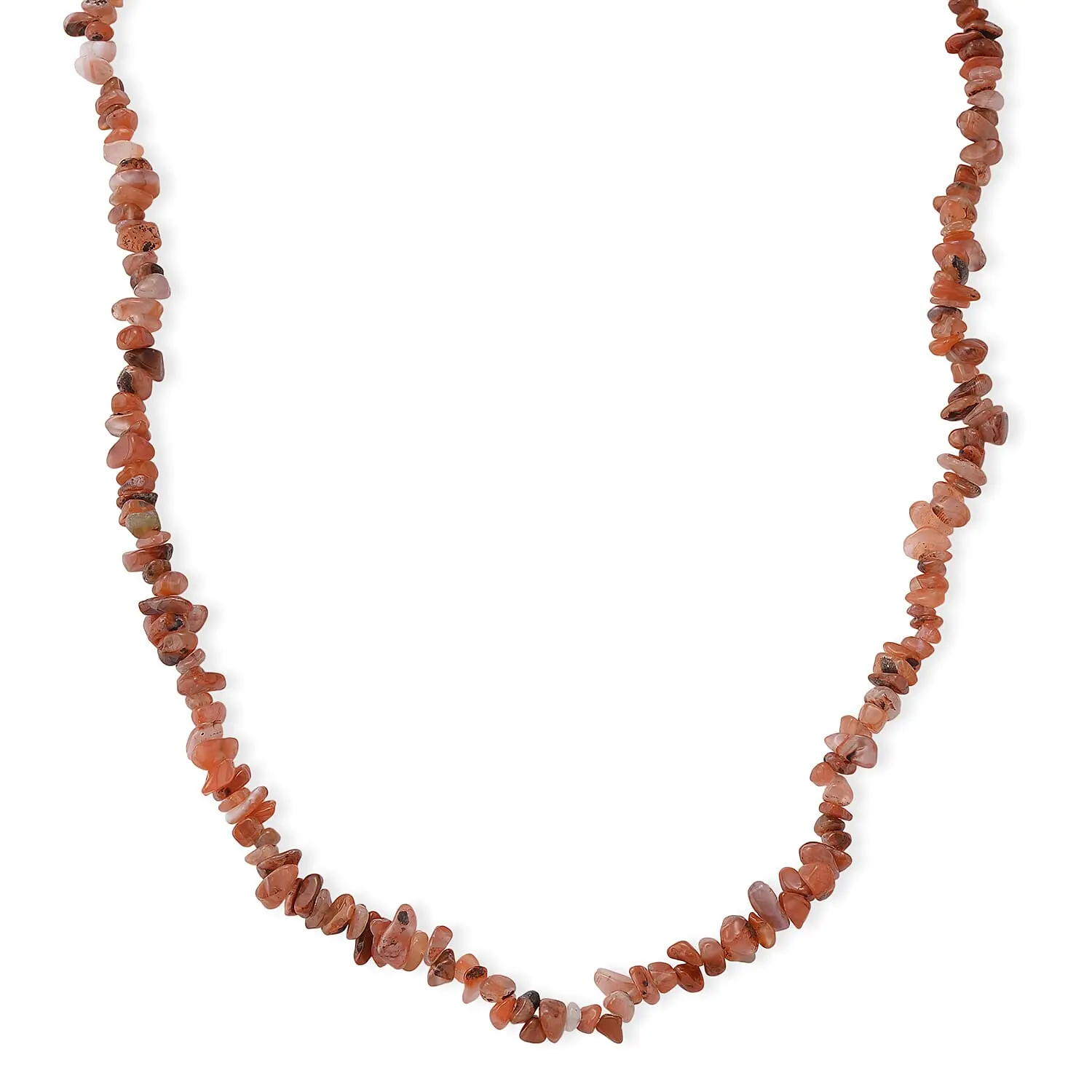 Carnelian Beaded Necklace (32 Inches) with Lobster Lock in Stainless Steel 355.00 ctw