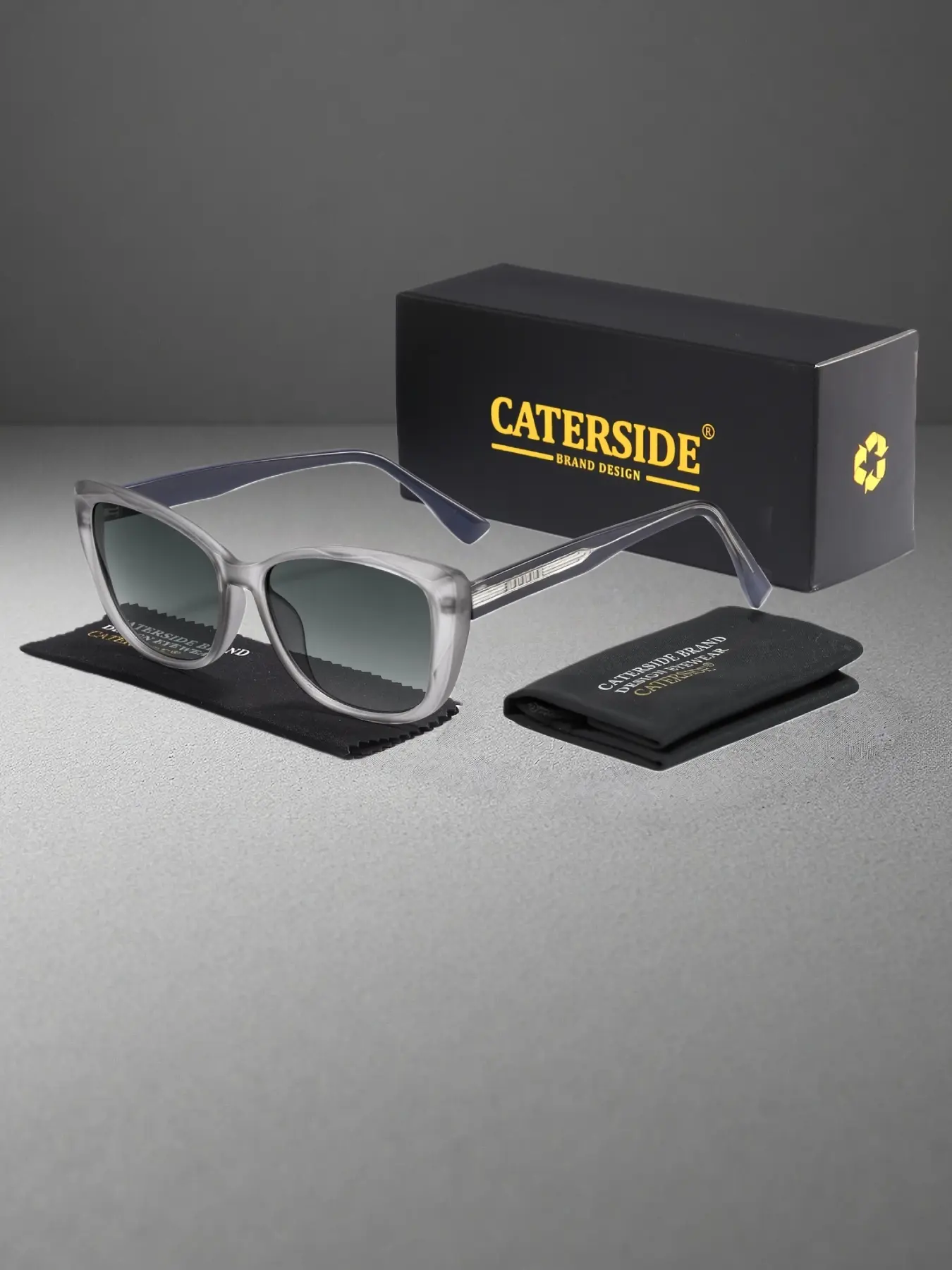 Caterside Cat Eye Tr Frame Glasses, Classic Elegant Minimalist Design, Comfortable Universal Fit for Beach Travel Cycling Music Festivals