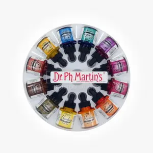 Dr. Ph. Martin's Bombay India Ink (Set 2) Ink Set, 1.0 US fl oz, 1 Set of 12 Bottles